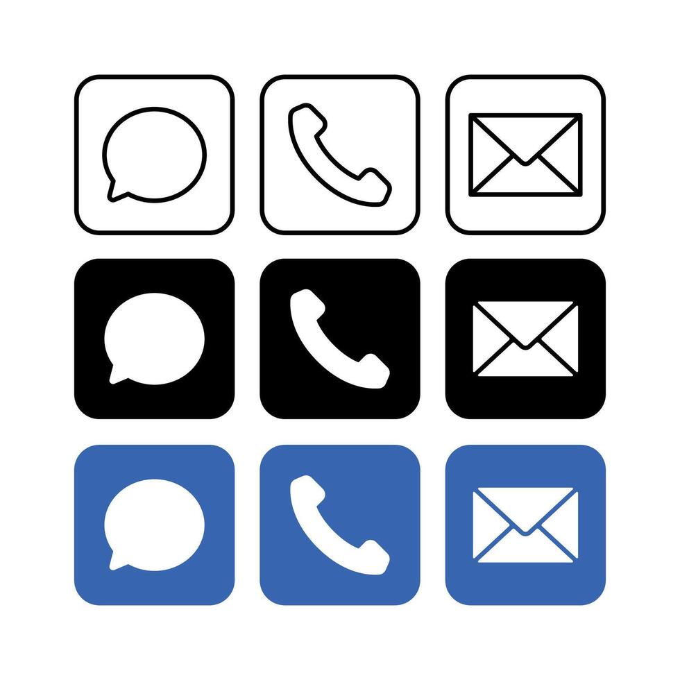 Contact Square Buttons vector