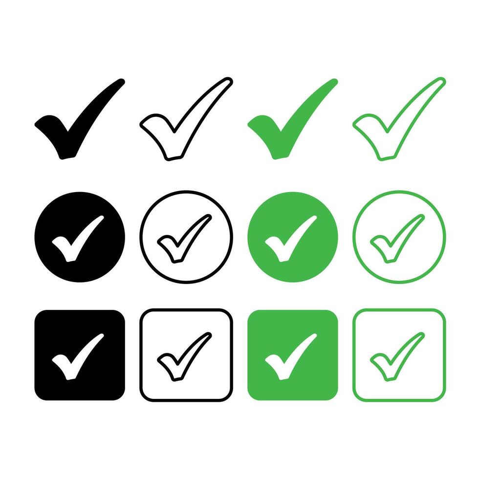 Big Check Marks Set vector