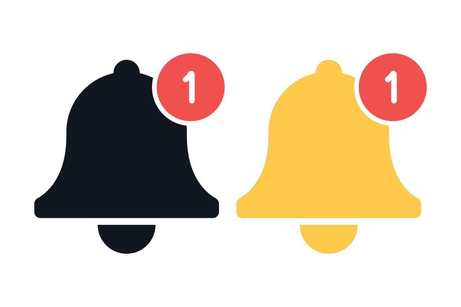 Notification Bell Black And Yellow vector