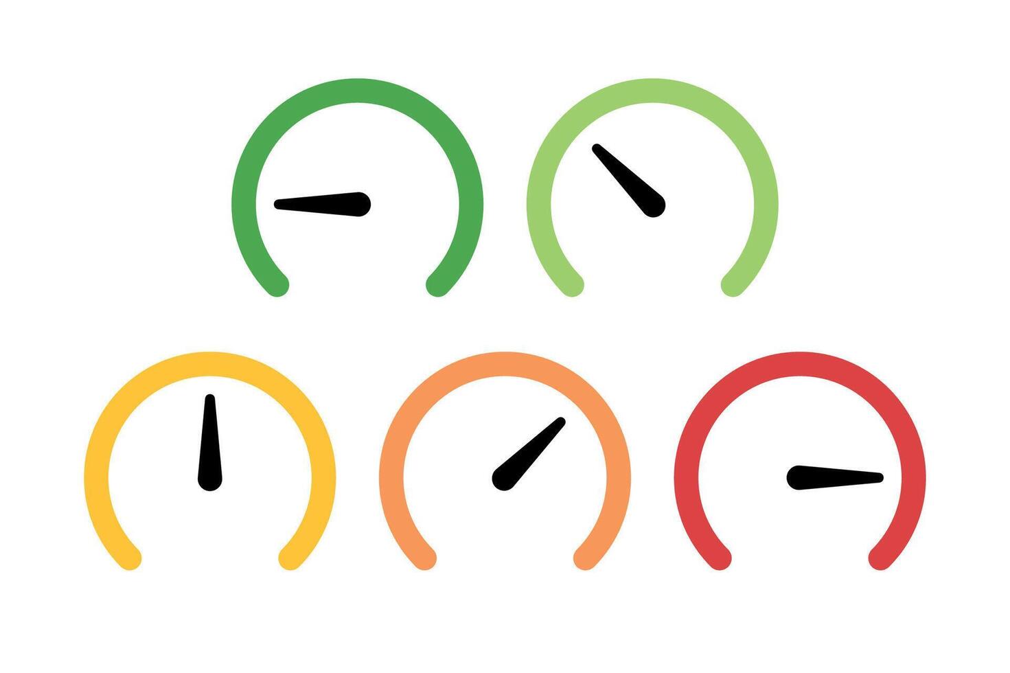 Performance Meters Simple Flat Style Set vector