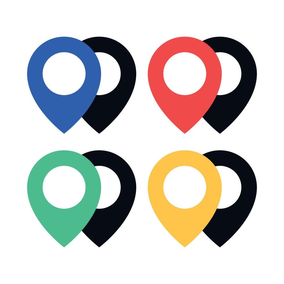 Double Location Pins Set vector