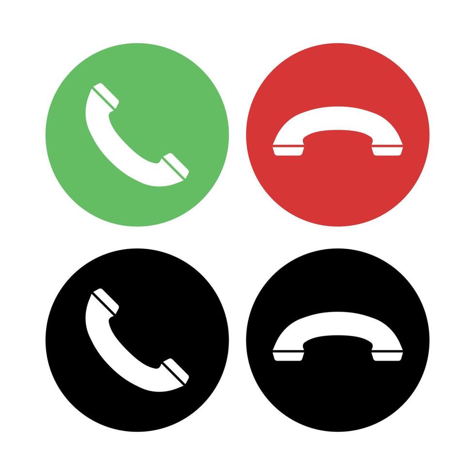 Phone Calls Circles Set vector