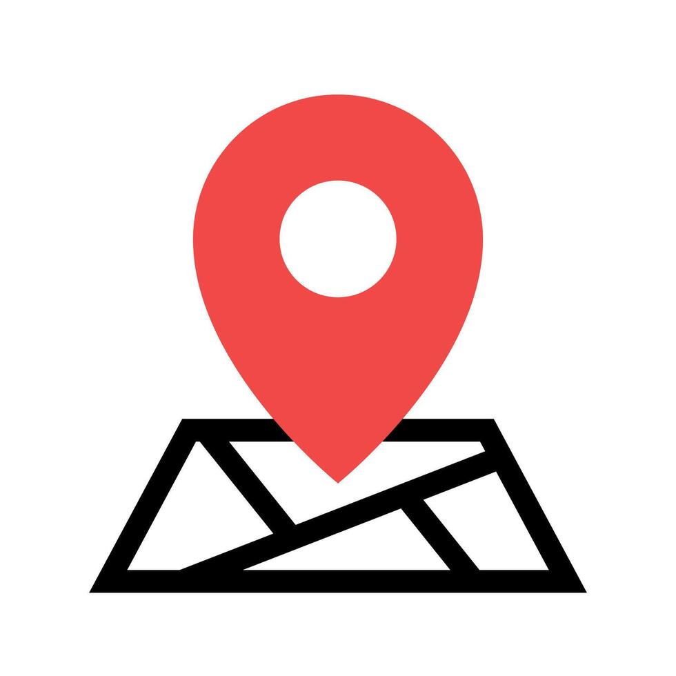 Location Pin On Map Red And Black vector