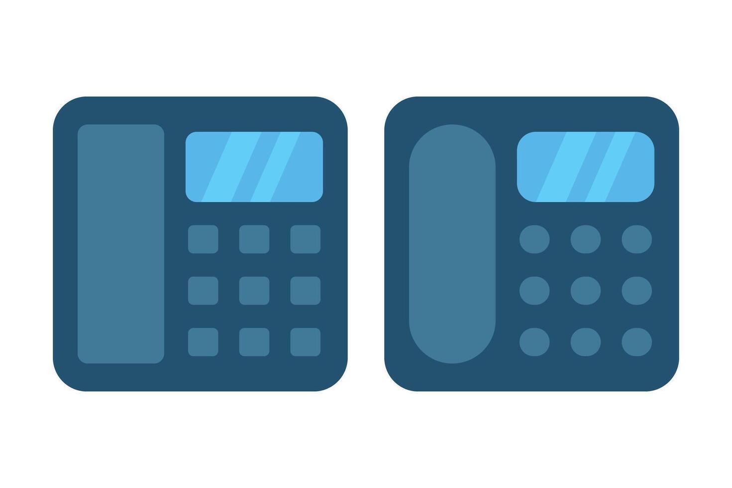 Modern Landline Set Flat Two vector
