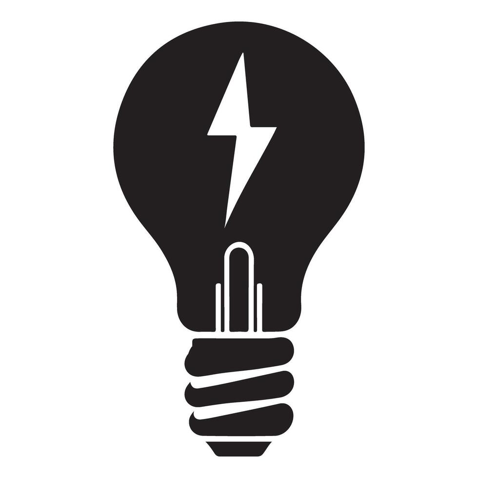 Light Bulb with Lightning Bolt Energy and Innovation Illustration vector
