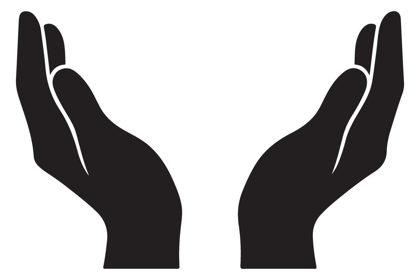 Supportive hands illustration representing care love kindness and protection vector