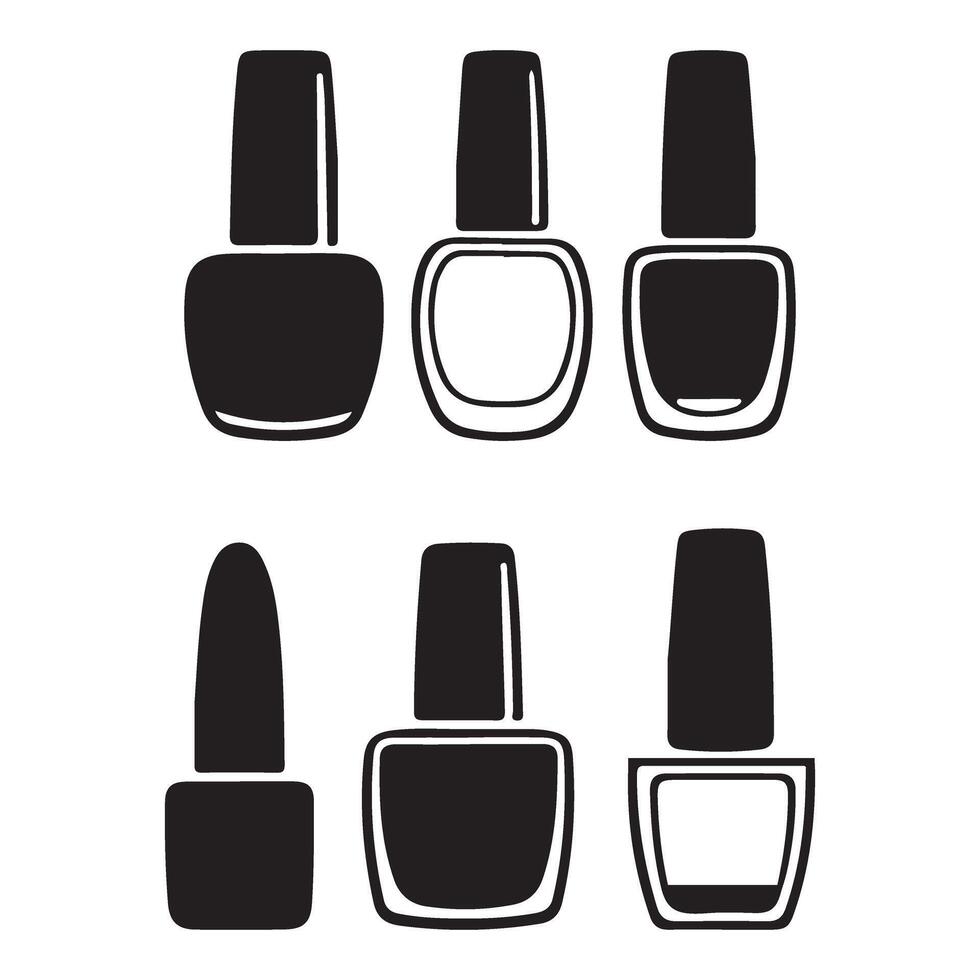 Collection of nail polish bottles illustration beauty and style vector