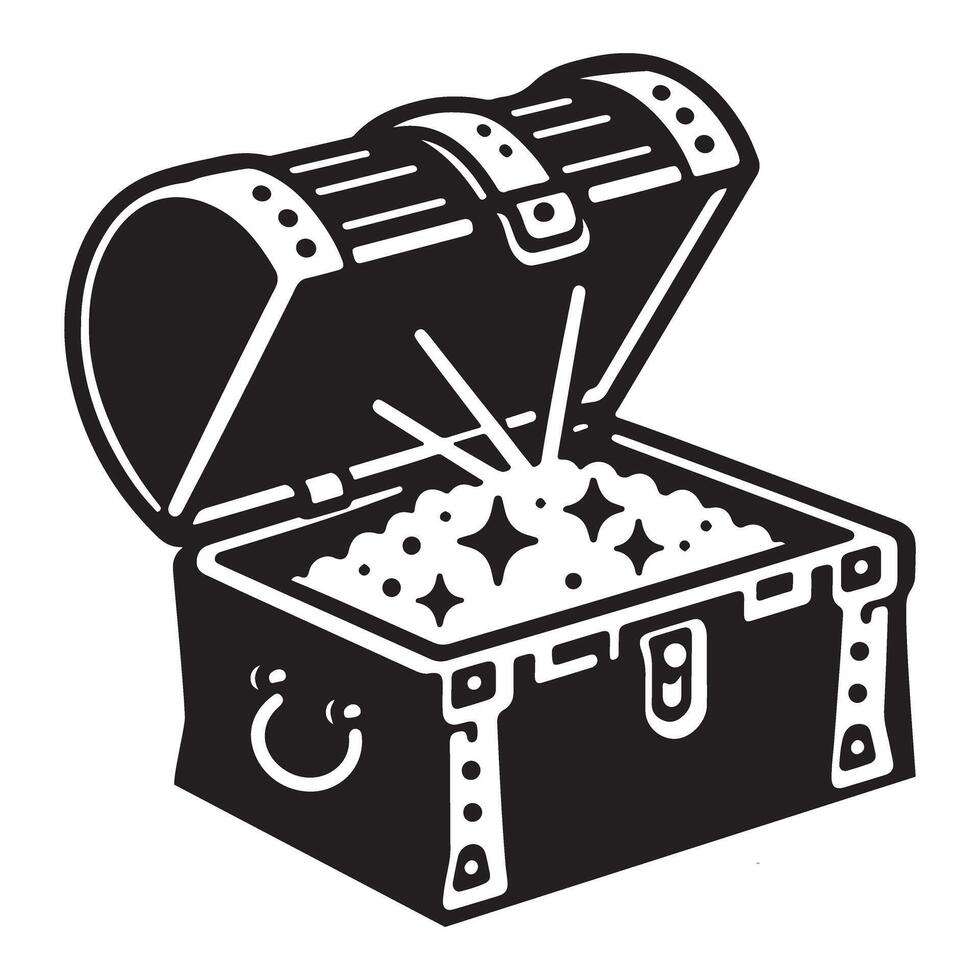 Treasure chest with glowing contents for adventure and fortune vector