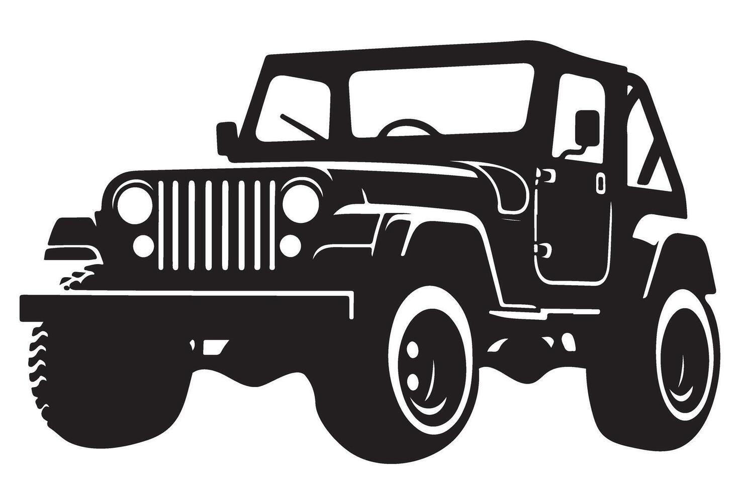 Off Road Jeep Silhouette Illustration for Adventure Designs vector