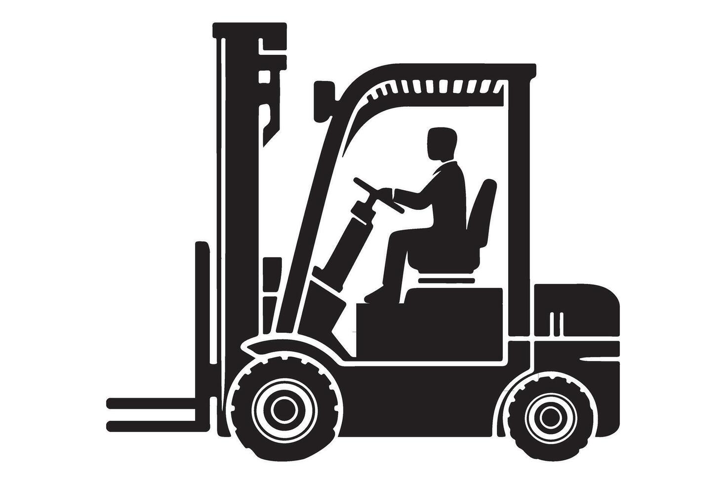 Forklift silhouette design for warehouse and industry graphics vector