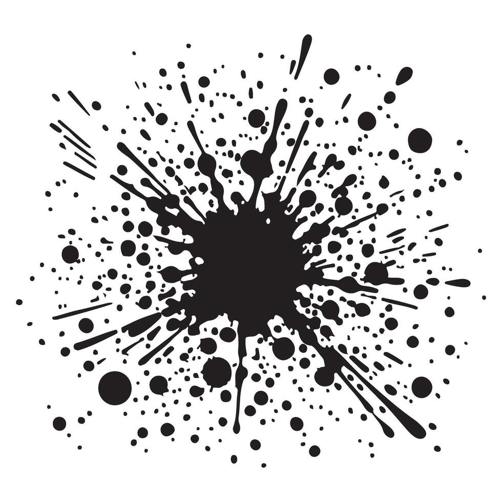 Abstract black ink splatter illustration for artistic design elements vector