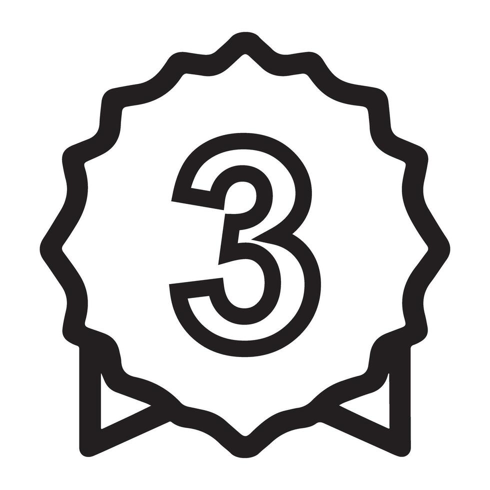 Third Place Ribbon Badge Winner Graphic Achievement Symbol vector