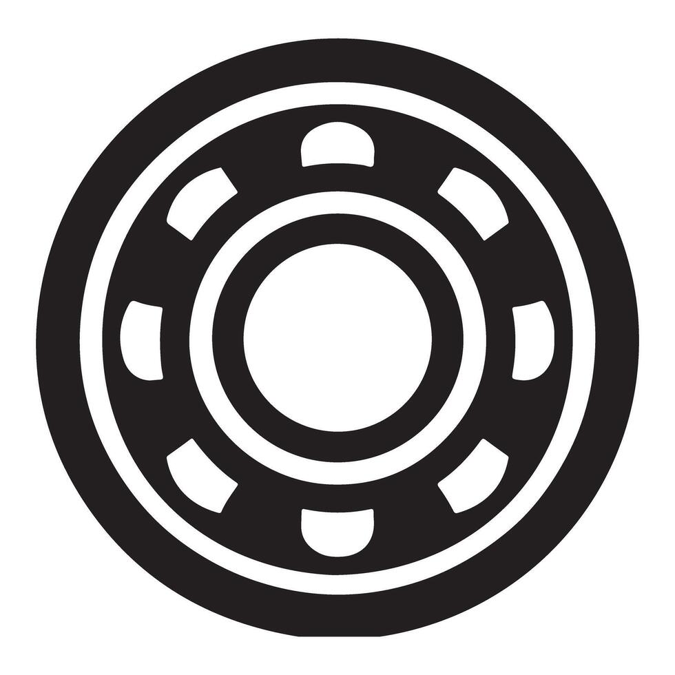 Precision Ball Bearing Silhouette Illustration for Mechanics vector