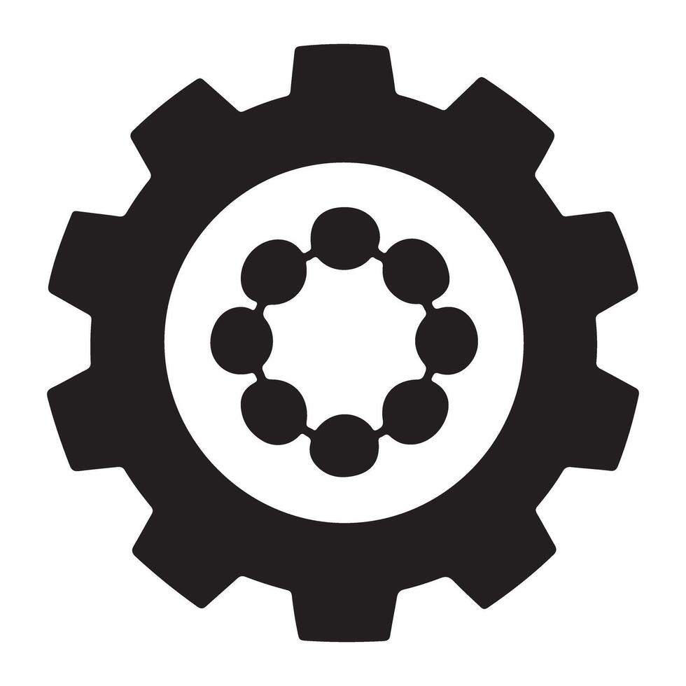 Cogwheel mechanism with bearings providing essential mechanical functionality vector