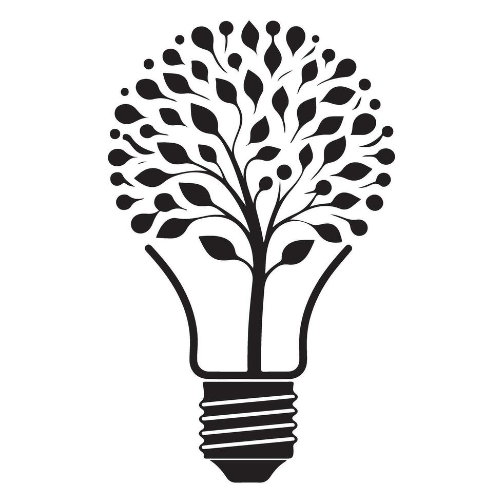 Idea Tree Light Bulb Illustration Symbol of Growth vector