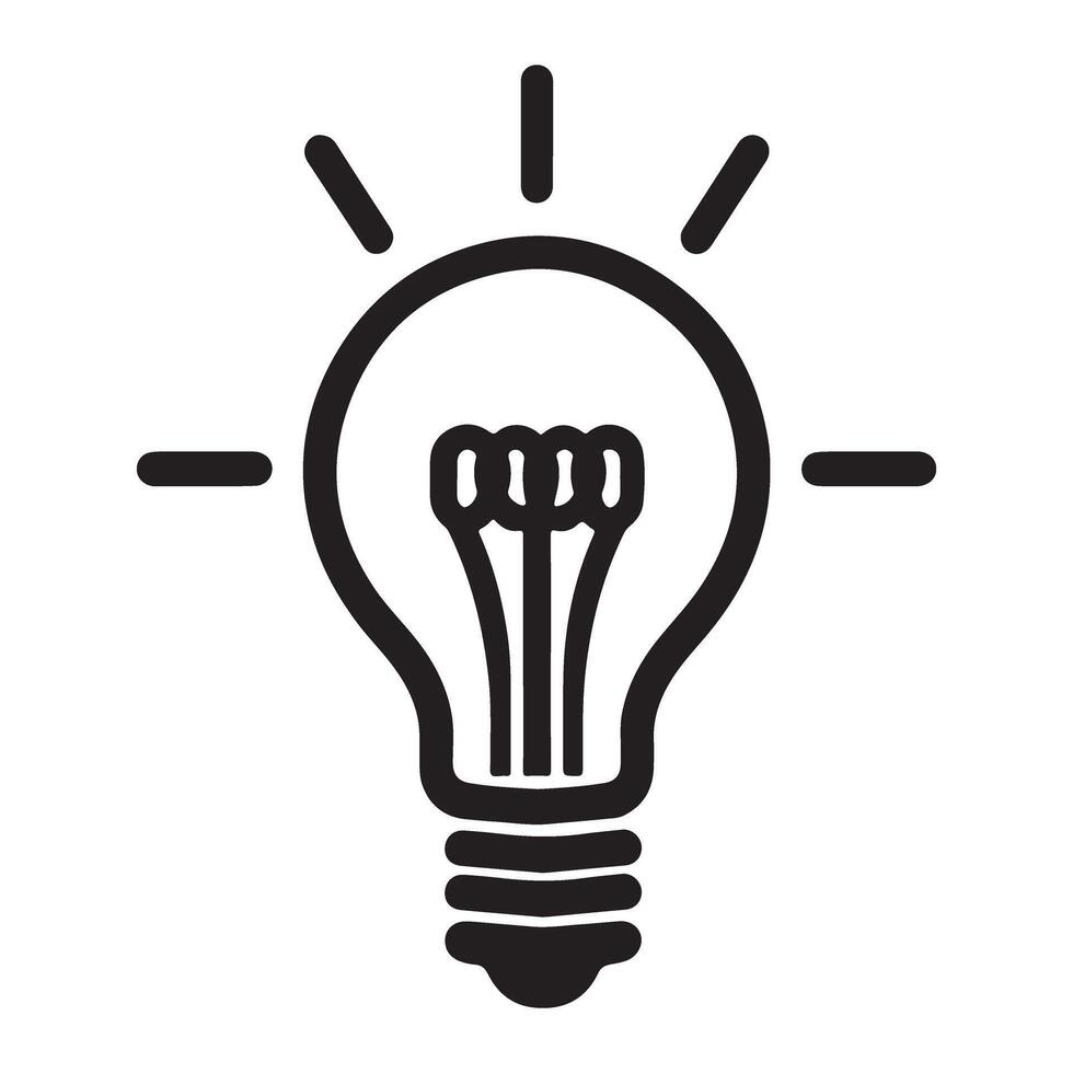 Brilliant Light Bulb Shining Illustration Symbol Of Bright Idea vector