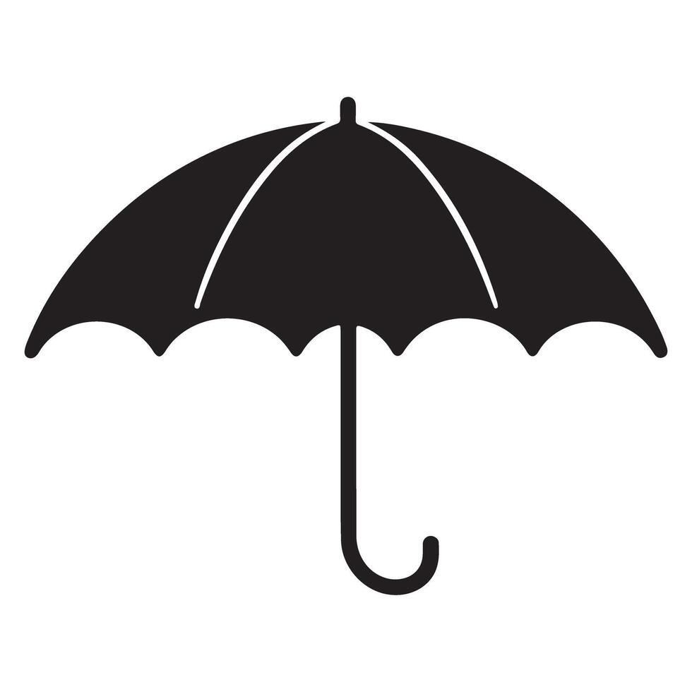 Protective Shield A Classic Umbrella Silhouette Against the Elements vector