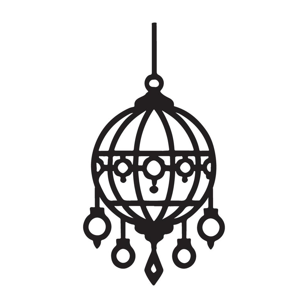 Ornate Chandelier Graphic for Interior Design Inspiration vector