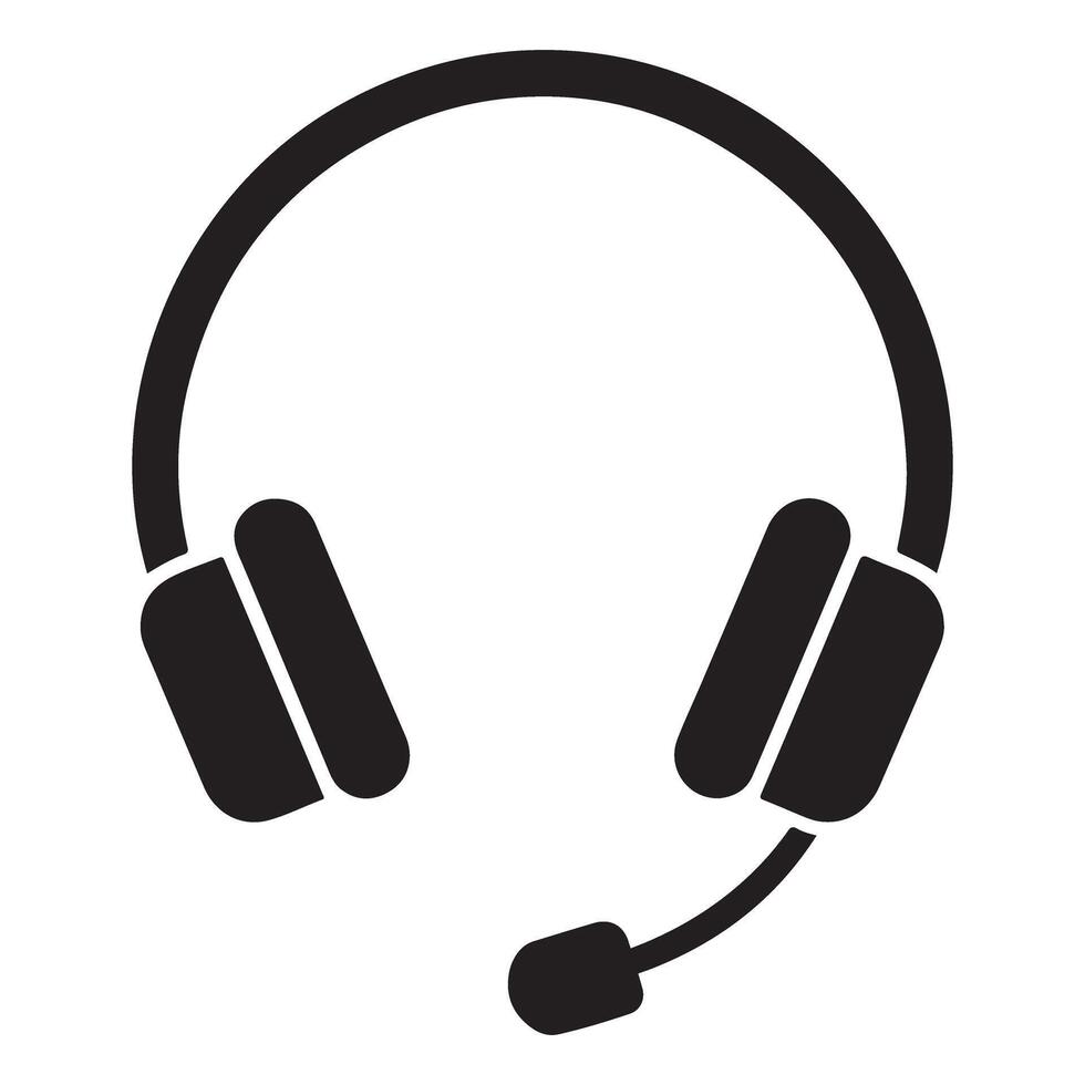 Headset silhouette icon for customer service assistance support call vector