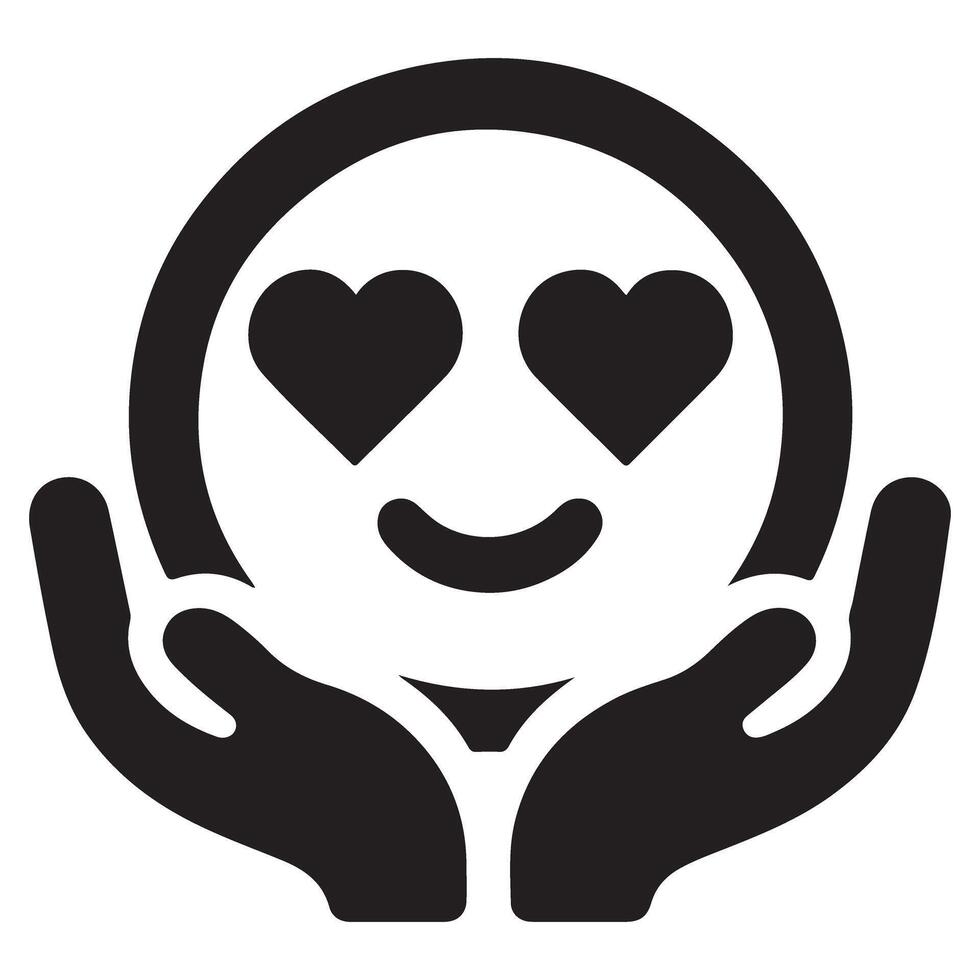 Loving Emoji with Hands Illustration for Positive Messages vector