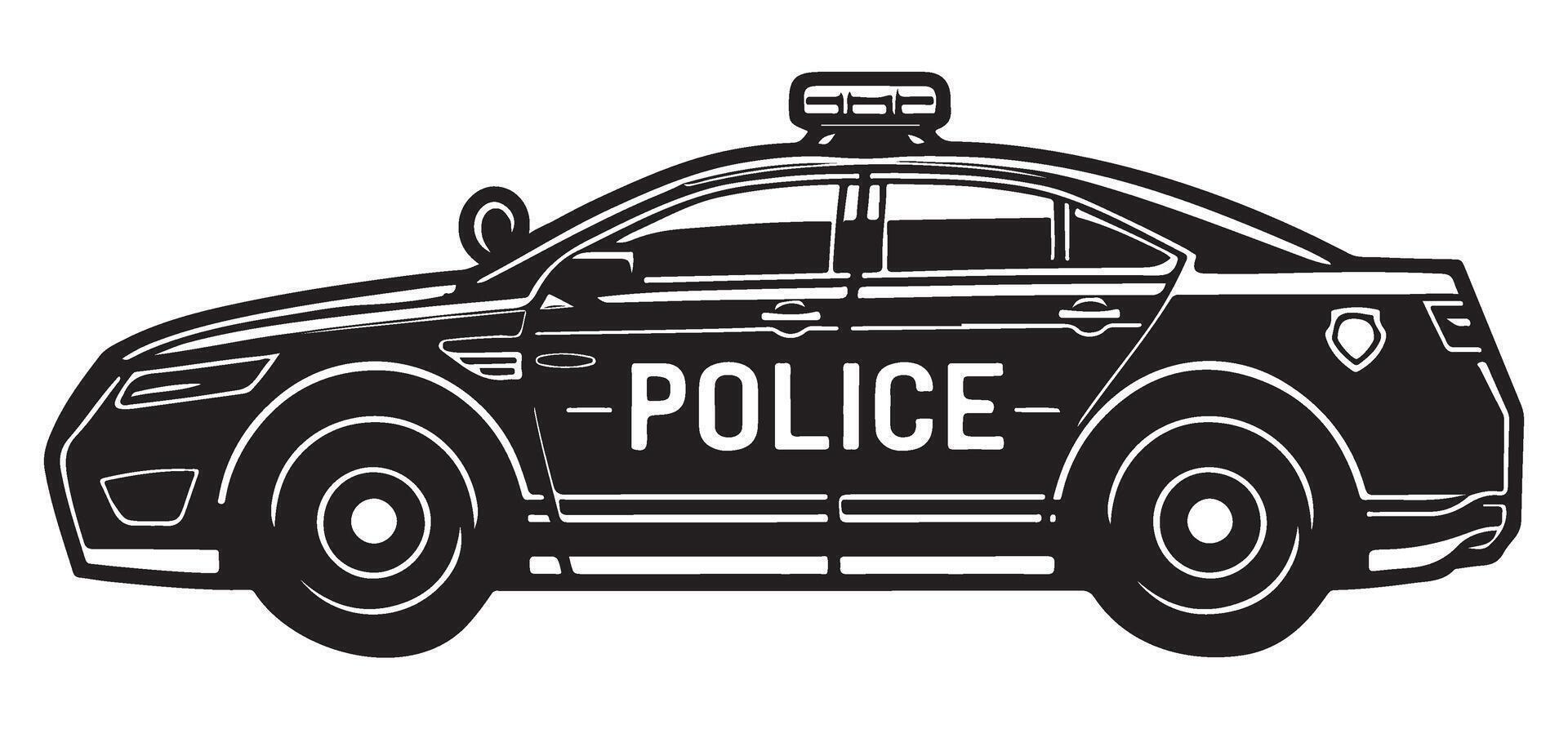 Detailed Police Car Illustration for Law Enforcement Needs vector