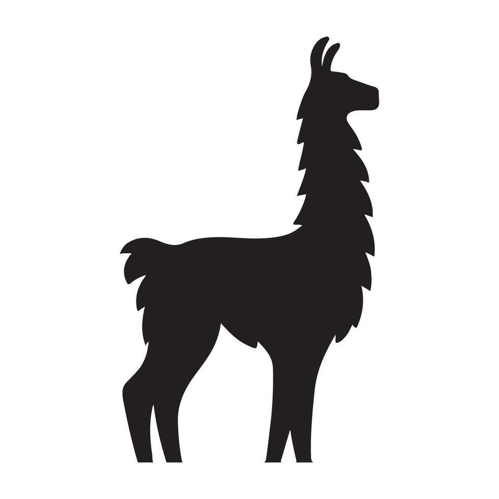 Silhouette of a Llama An Animal Portrait of Serenity and Calm vector