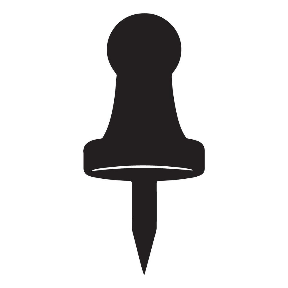 Black Push Pin Illustration for Office and Design Use vector