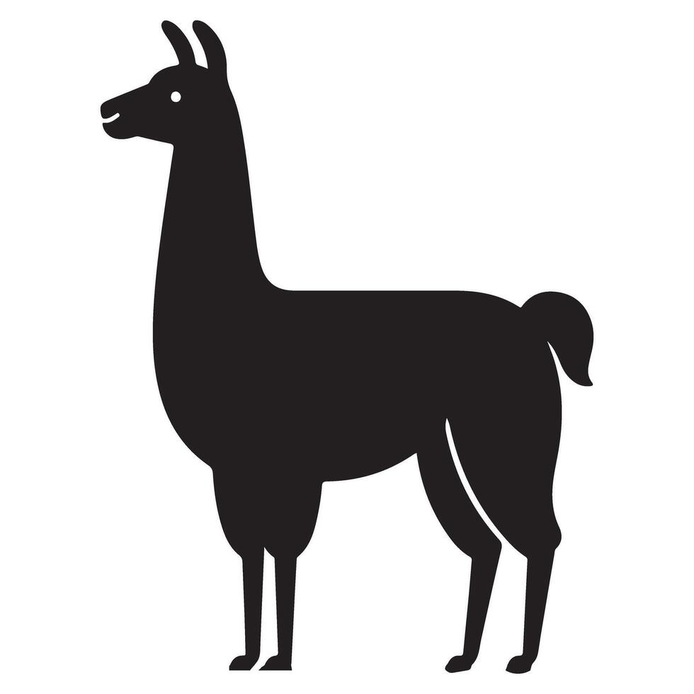 Adorable Llama Silhouette Graphic for Digital and Print Media Designs vector