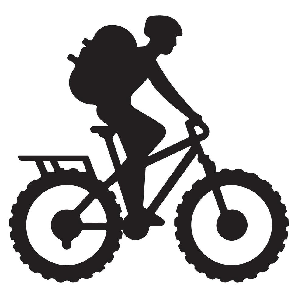 Mountain Biker Silhouette A Cyclist on a Trail Illustration vector