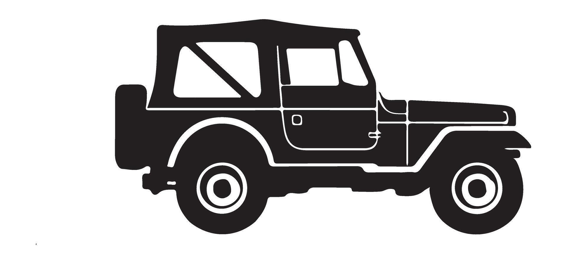 Classic Jeep Wrangler Silhouette Illustration An Icon of Off Roading vector
