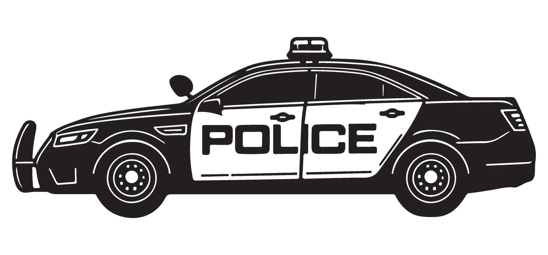 Police Car Law Enforcement Vehicle Patrol Automobile Silhouette Illustration vector