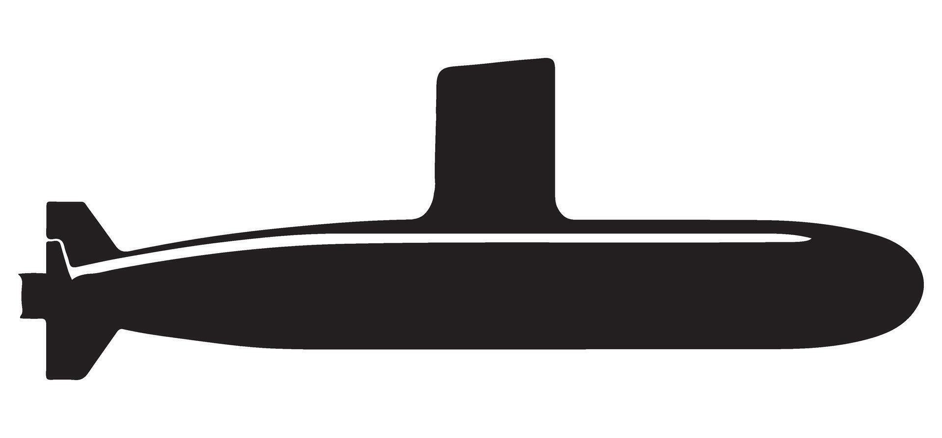 Sleek Submarine Silhouette Illustration A Powerful Naval Vessel Graphic vector