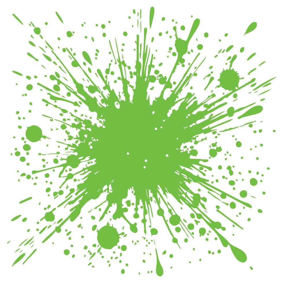 Green Paint Splatter Explosion Illustration for Abstract Art vector