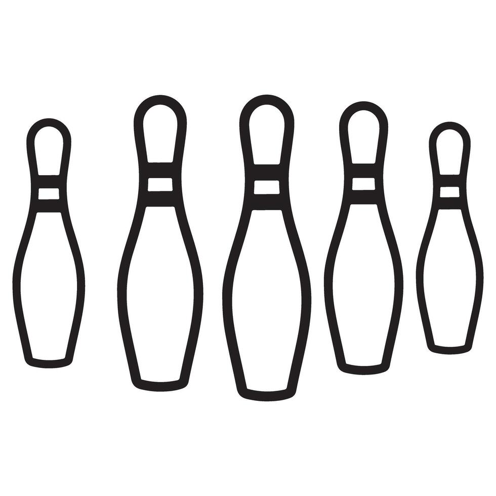 Silhouette of Bowling Pins Illustration Design Element vector