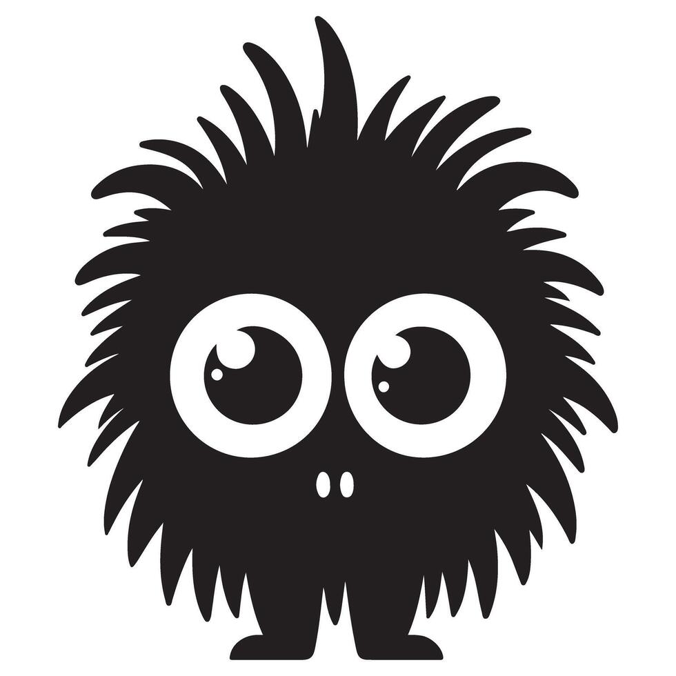 Cute Spiky Silhouette Monster Graphic Illustration for Kids Design vector