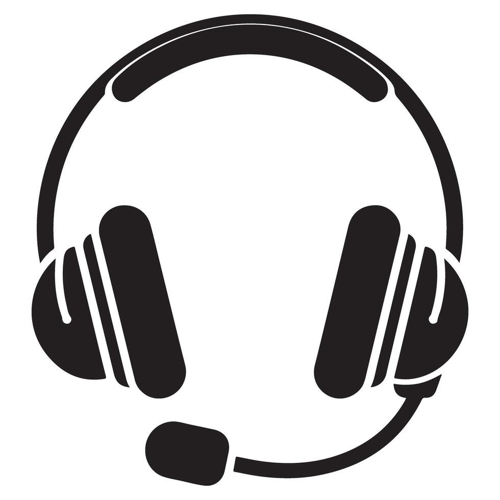 Black Headset Illustration High Quality for Customer Support Teams vector