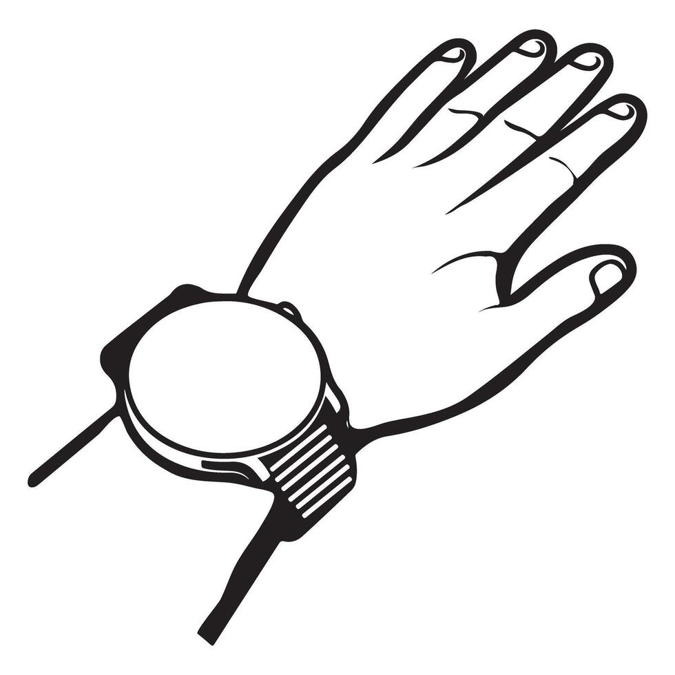 Hand with Blood Pressure Monitor for Health Checkup Illustration vector