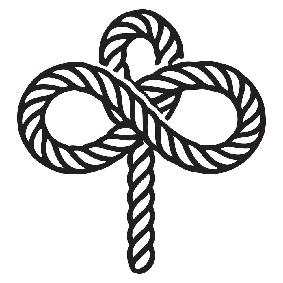 Carrick Bend Knot Illustration Guide to Maritime Ropes and Knots vector