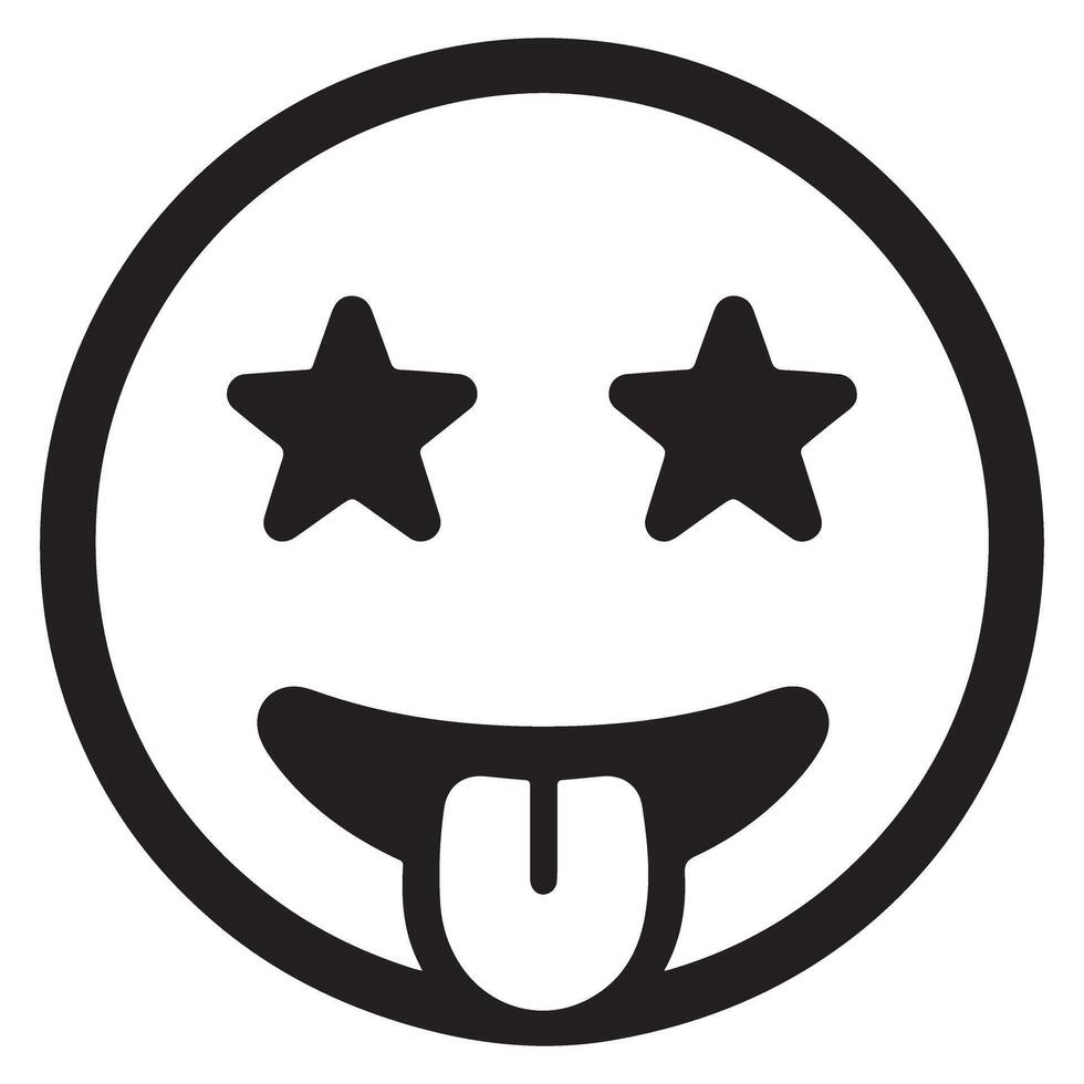 Silly Star Eyed Emoji Illustration Graphic Icon Design vector