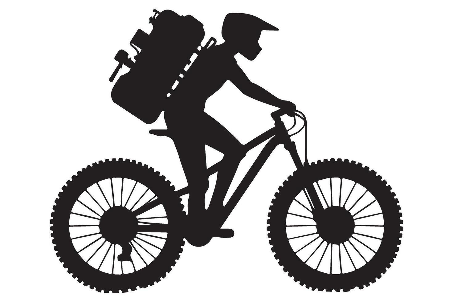 Mountain Biker Silhouette Illustration A Rider on an Extreme Adventure vector