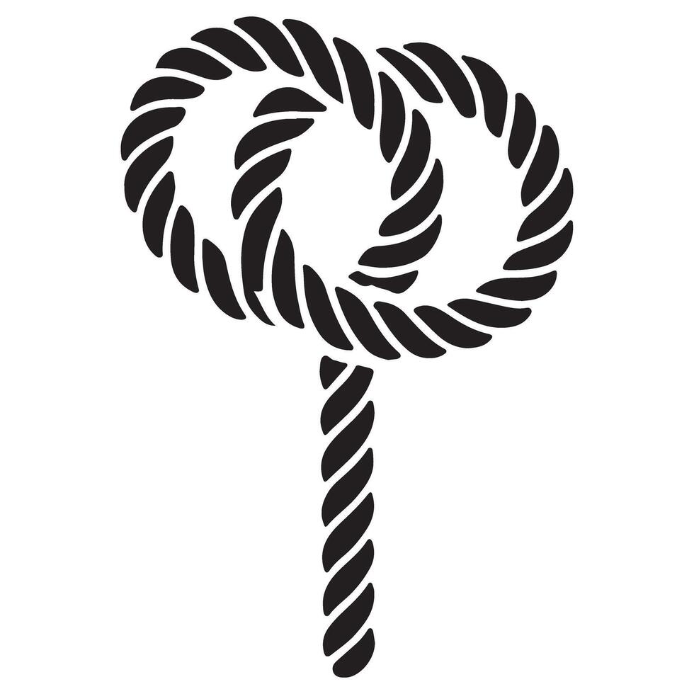 Rope Knot Design Illustration Symbolizing Connection and Strength vector