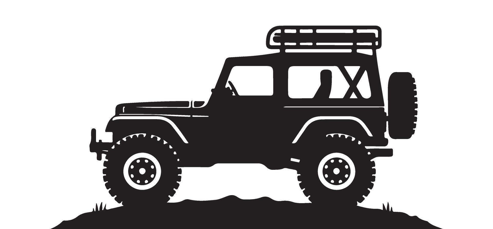 Off Road Jeep Vehicle Silhouette Image for Automotive Design vector