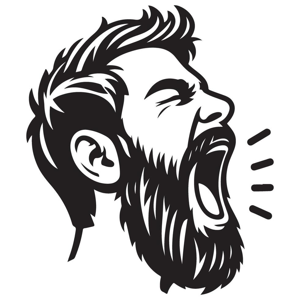 Man Shouting Silhouette Illustration for Communication and Expression Themes vector