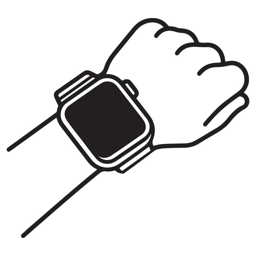 Smart Watch on Wrist Illustration Best for Health Purpose vector