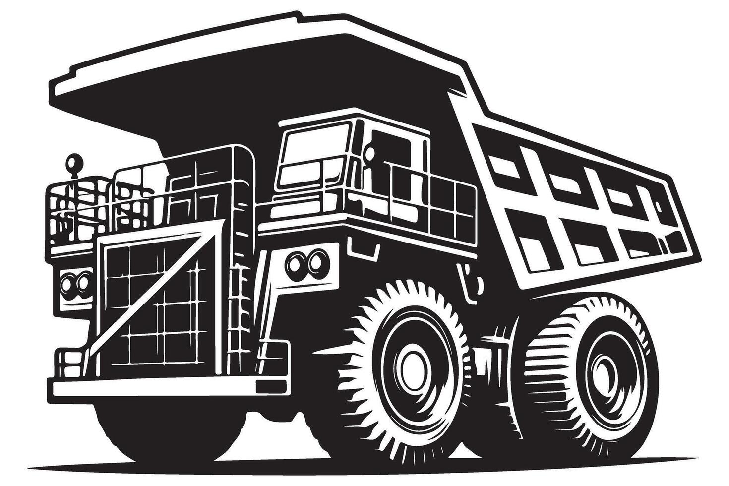 Heavy Haul Dump Truck Illustration for Mining Operations vector