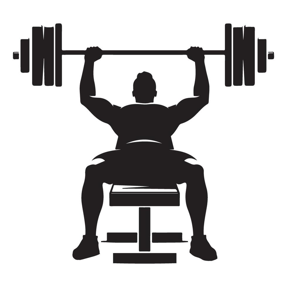 Weightlifter workout silhouette illustration strong fitness vector