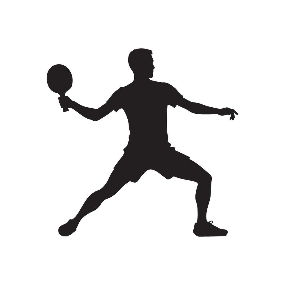 Professional Table Tennis Player Silhouette Image for Design Projects vector