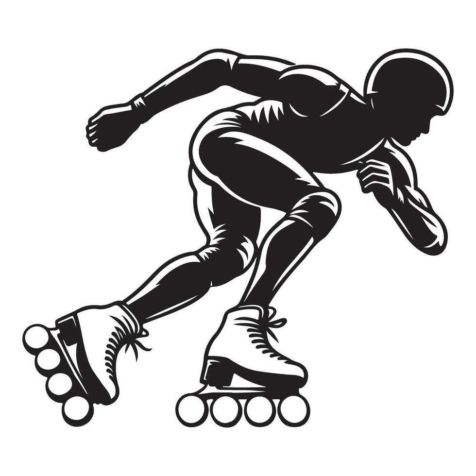 Aggressive Inline Skater Silhouette Illustration for Sport Designs vector