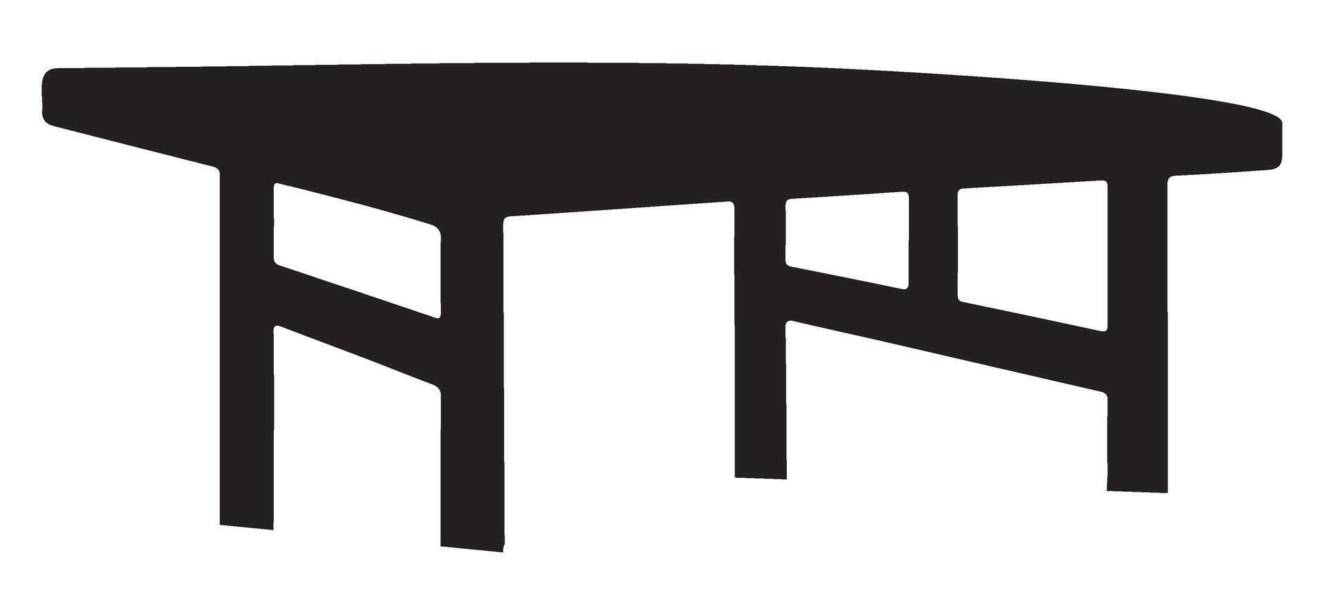Wooden table furniture silhouette design illustration image vector