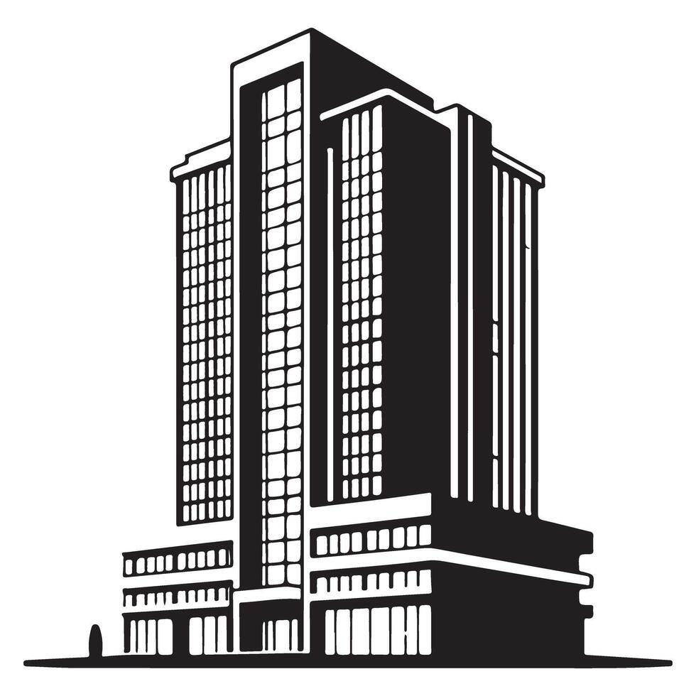 Modern Building Silhouette Graphic Design for Urban Projects vector